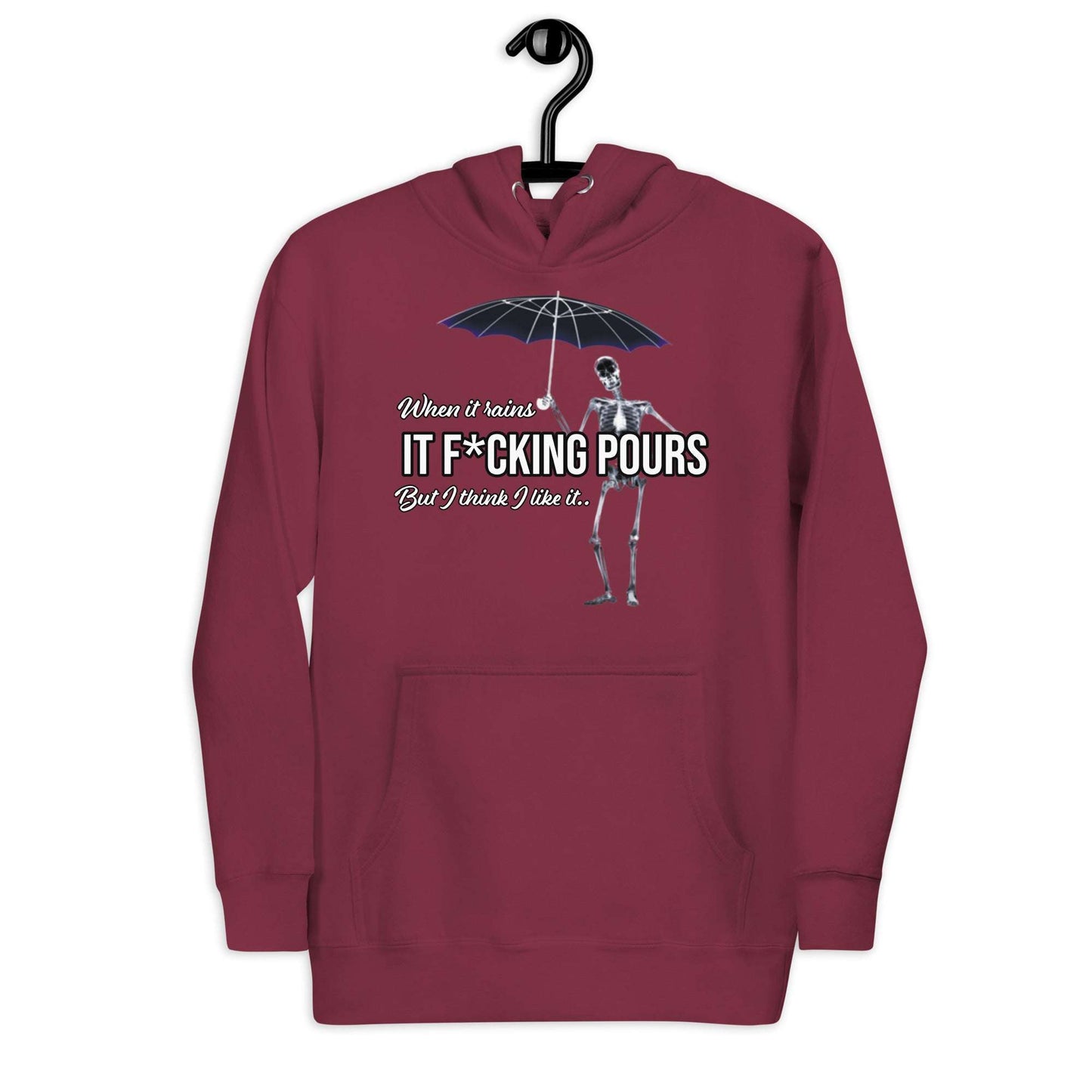 When It Rains Hoodie Curiously Vulgar