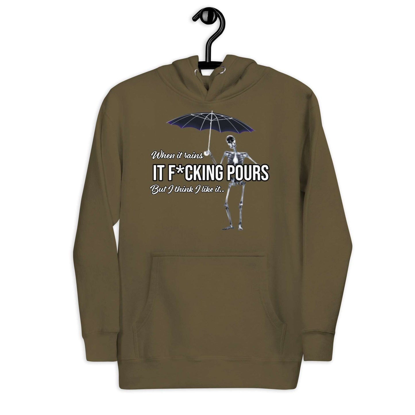When It Rains Hoodie Curiously Vulgar