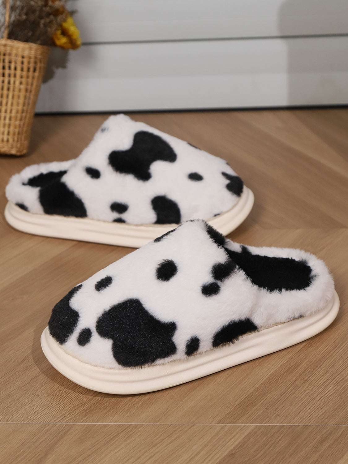 Animal Print Faux Fur Slippers Curiously Vulgar