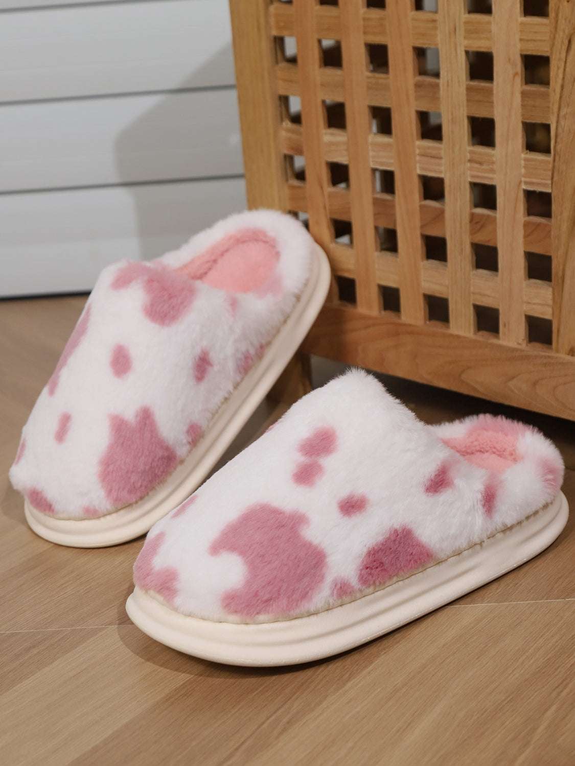 Animal Print Faux Fur Slippers Curiously Vulgar