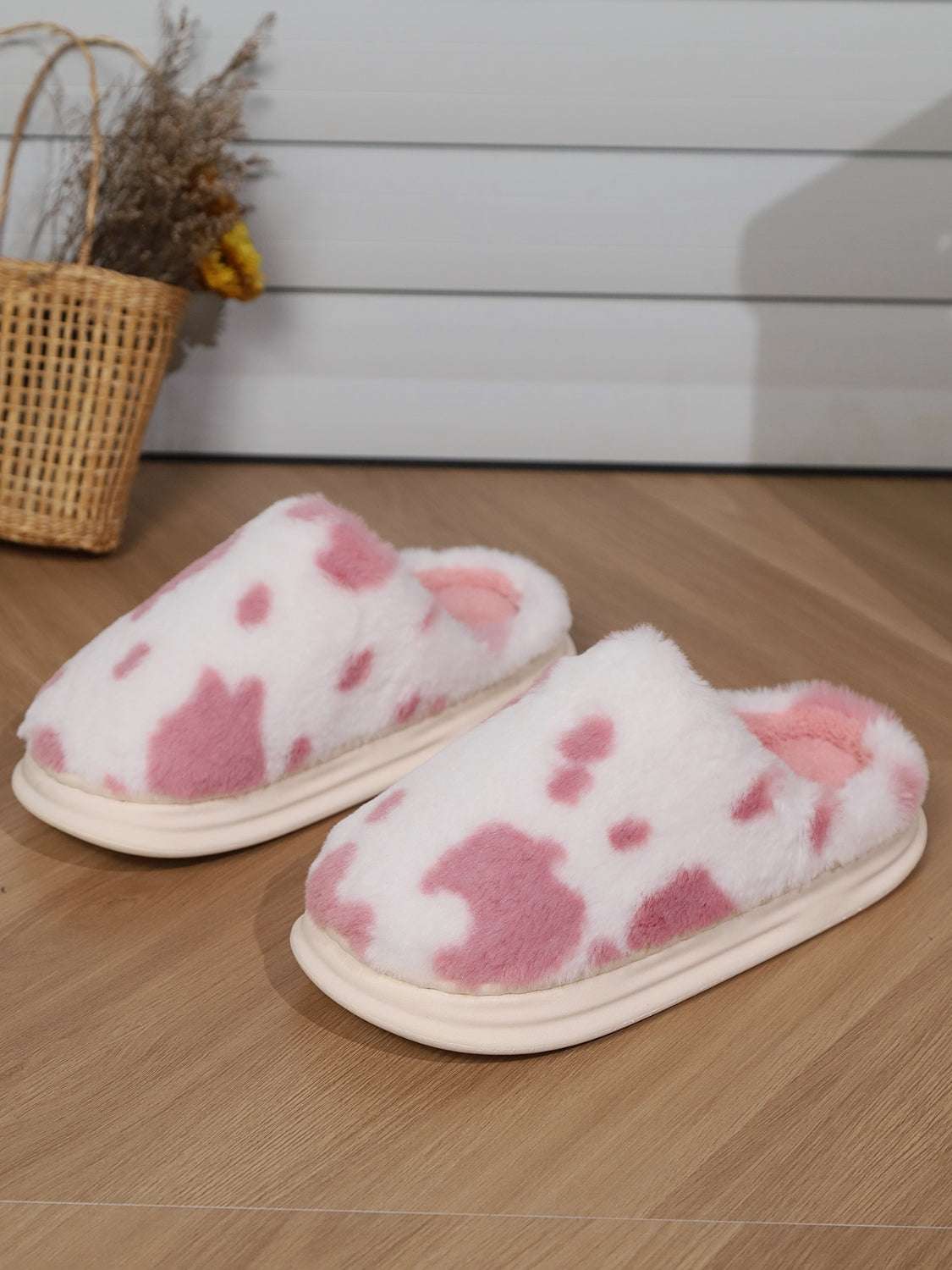 Animal Print Faux Fur Slippers Curiously Vulgar